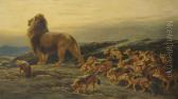 The King And His Satellites Oil Painting by Briton Riviere