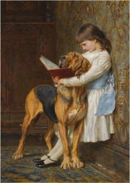 Compulsory Education Oil Painting by Briton Riviere