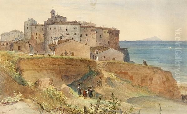 View At Nettuno, South Of Rome Oil Painting by Henry Parsons Riviere