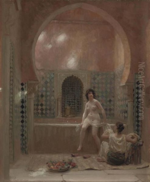 A Bather In The Harem Oil Painting by Jean Andre Rixens