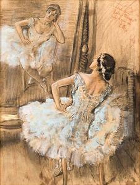 Ballerina Madeleine Ferrero Oil Painting by Emilio Rizzi