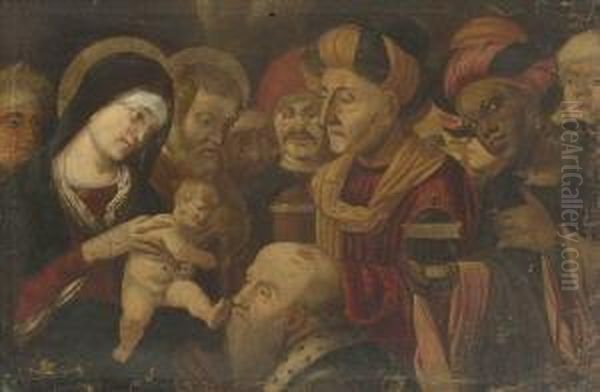 Anbetung Der Konige Oil Painting by Francesco Rizzo Da Santacroce