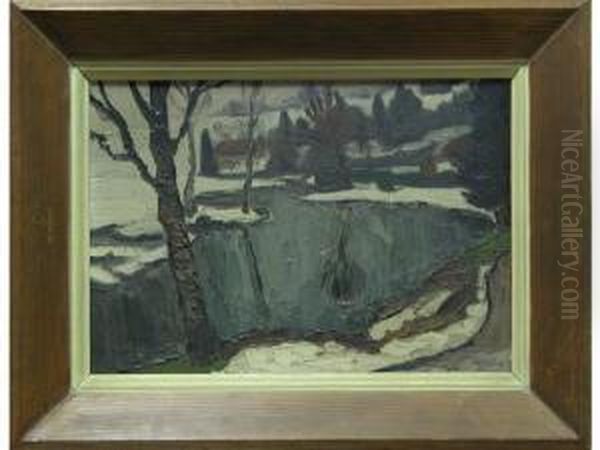 Le Doubs A Montbenoit Oil Painting by Gaston Robbe