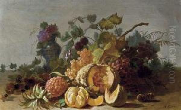 Nature Morte Aux Fruits Oil Painting by Henri Robbe