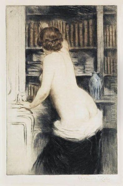 La Bibliothecaire Oil Painting by Manuel Robbe