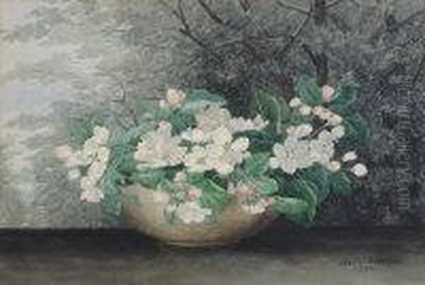 Blossom In A Bowl Oil Painting by Ellen Robbins