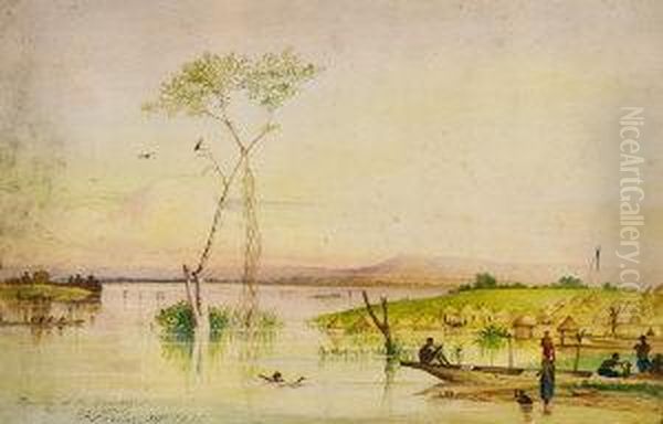 Flooding Of The River Niger At The Confluence Oil Painting by P.V. Robbins