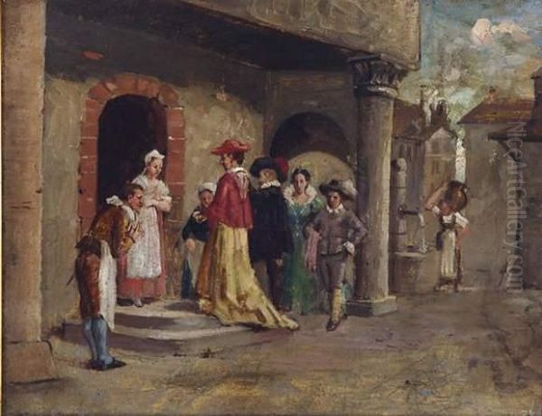 La Visite Oil Painting by Emile Robellaz