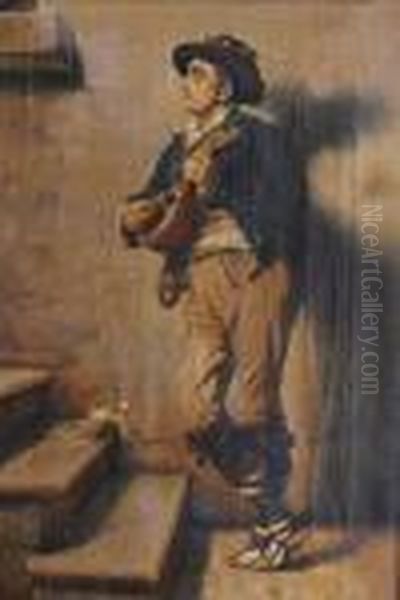 The Lute Player Oil Painting by Alexandre Robert