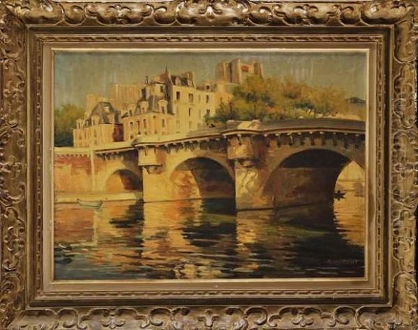 Le Pont Neuf Oil Painting by Alphonse Robert