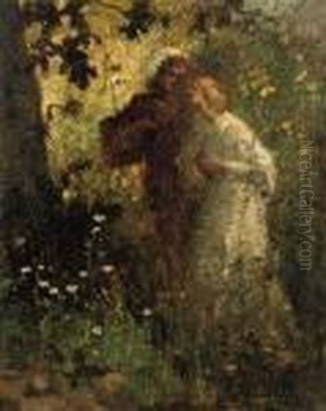 Jonge Liefde: Young Lovers Oil Painting by Archibalt Graafland Robert