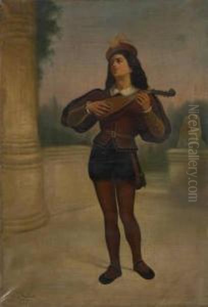 Le Troubadour Oil Painting by L. Robert