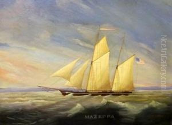 Ship Portrait Oil Painting by D. Roberts