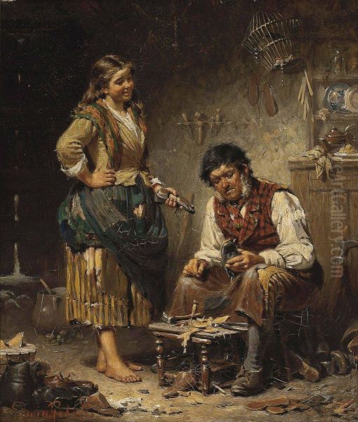 Waiting For The Verdict Oil Painting by Edwin Thomas Roberts