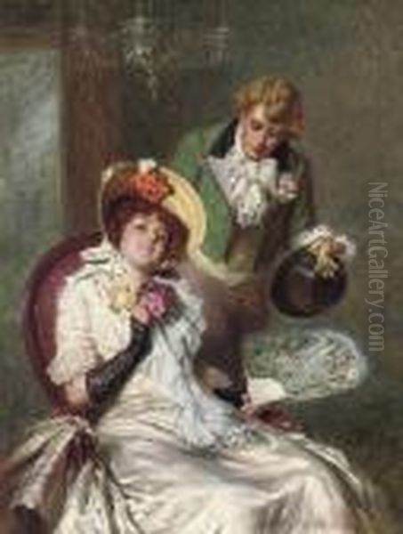 A Cautious Approach Oil Painting by Edwin Thomas Roberts