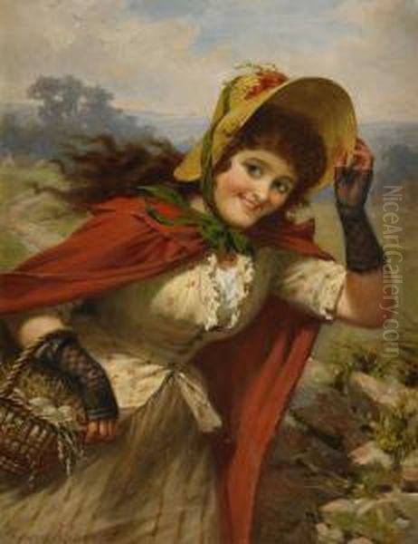 When The Wind Blows Oil Painting by Edwin Thomas Roberts