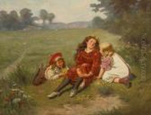 Buttercups And Daisies Oil Painting by Edwin Thomas Roberts