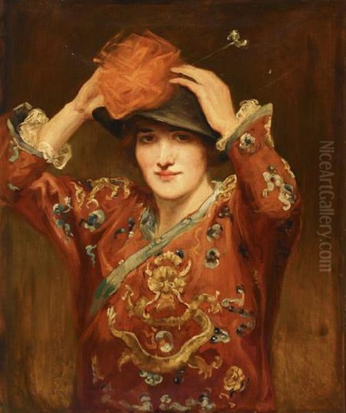 The Red Chinese Jacket Oil Painting by Ellis William Roberts