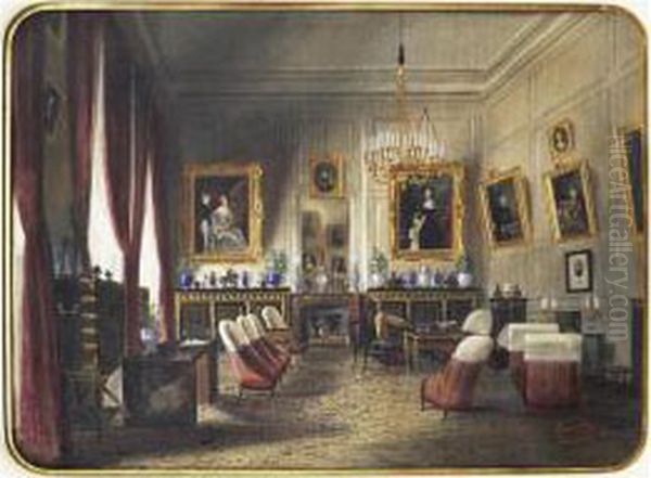 Petit Salon De L'hotel Particulier Du 87 Rue De Grenelle Oil Painting by James Roberts