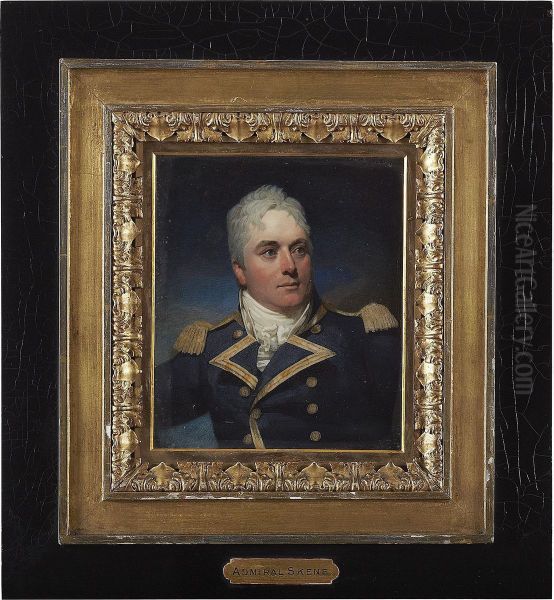 Half Length Portrait Of Captain Alexander Skene In Naval Uniform Oil Painting by Andrew Robertson