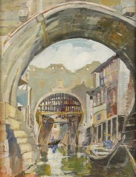 Bridge Soochow, China Oil Painting by Cecil Robertson