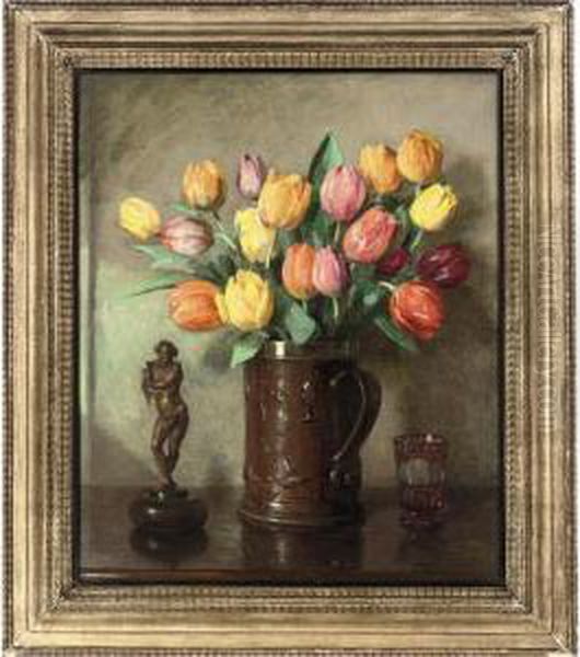 Spring Tulips Oil Painting by Charles Kay Robertson