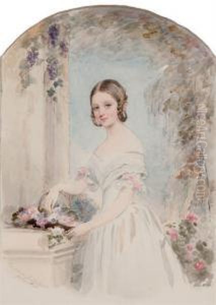 Portrait Of Grand Duchess Alexandra Nikolaevna (1825-1844) Oil Painting by Christina Robertson