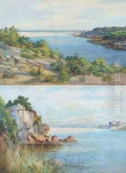 Rocky Coastal Views Oil Painting by James Mcculloch Robertson