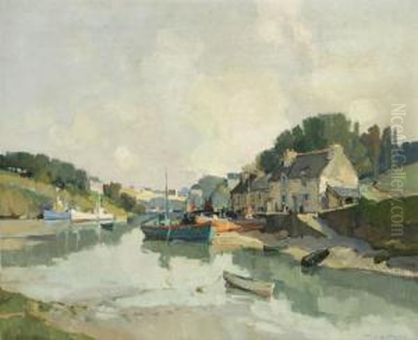 Estuary Of The Seine Oil Painting by Georges Charles Robin