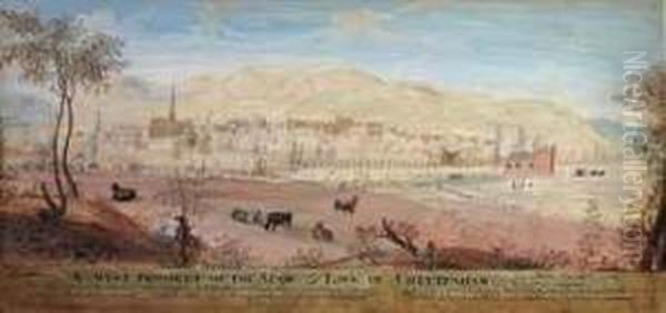 View Of Cheltenham From The West Oil Painting by Thomas Sen Robins