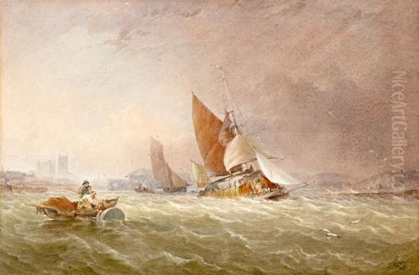 Off Rochester Oil Painting by Thomas Sewell Robins