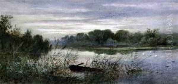 On The Fens Oil Painting by Charles Robinson