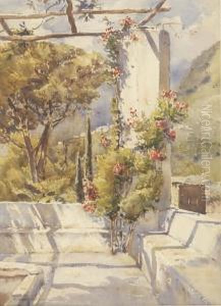 Rooftop Garden Oil Painting by Florence Vincent Robinson