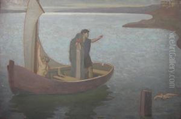 The Departure By Sea Oil Painting by Frederick Cayley Robinson