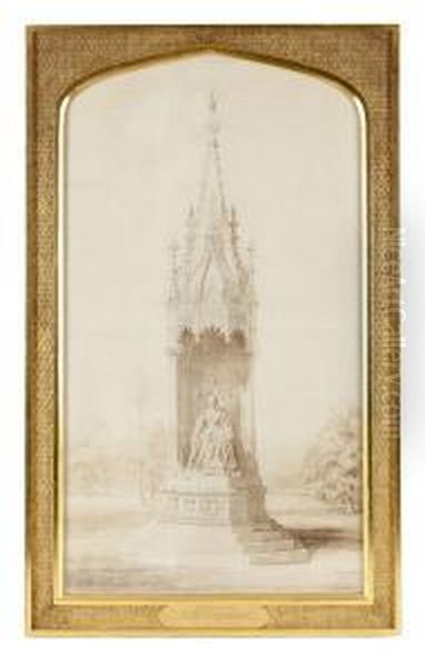 Design For Matthew Noble's Monument To Queen Victoria, Bombay Oil Painting by John Charles Robinson