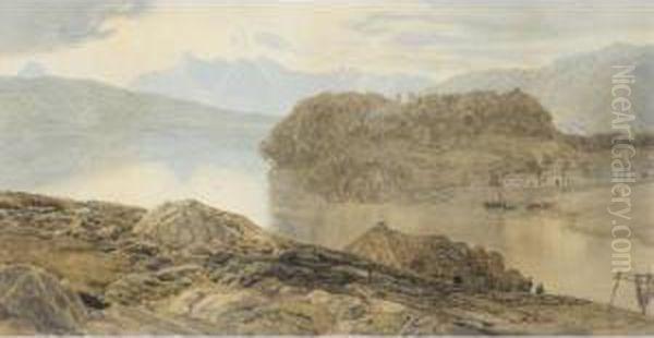 View Of Loch Portree, Isle Of Skye Oil Painting by John Charles Robinson