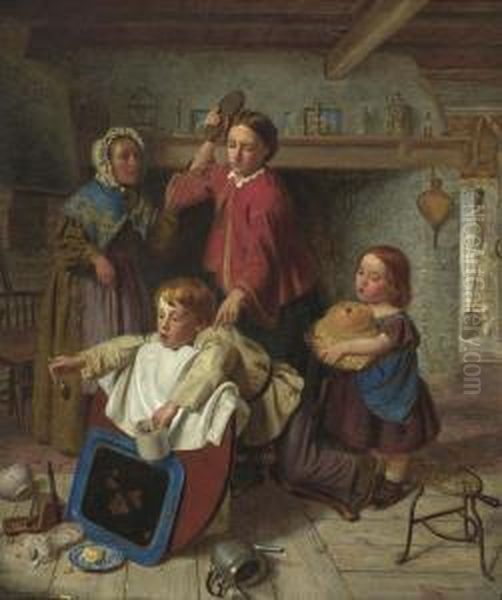 Mishap In The Kitchen Oil Painting by Matthias Robinson