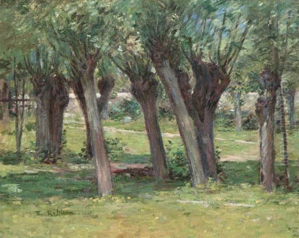 Outside The Garden Wall Oil Painting by Theodore Robinson