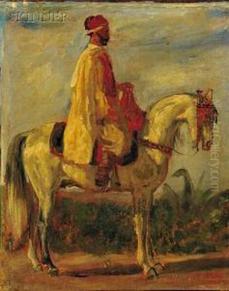 Figure On Horseback Oil Painting by Thomas Harris Robinson