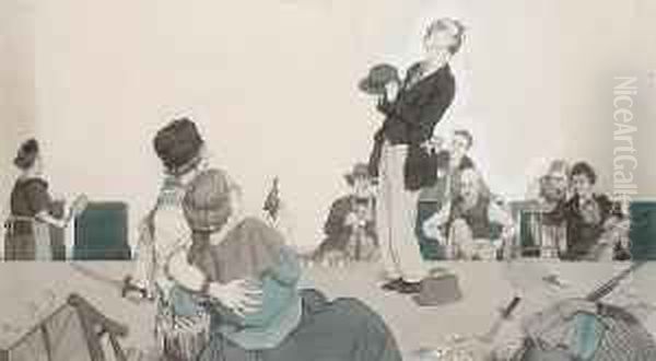 Amateur Dramatics Oil Painting by William Heath Robinson