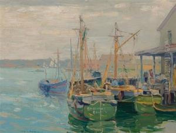 Gloucester Harbor Oil Painting by William S. Robinson