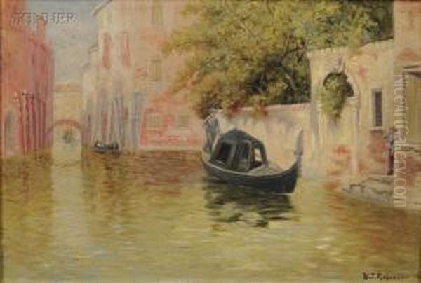 A Gondola Arrives Oil Painting by William T. Robinson