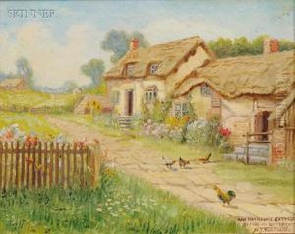 Ann Hathaway's Cottage Before Its Restoration Oil Painting by William T. Robinson