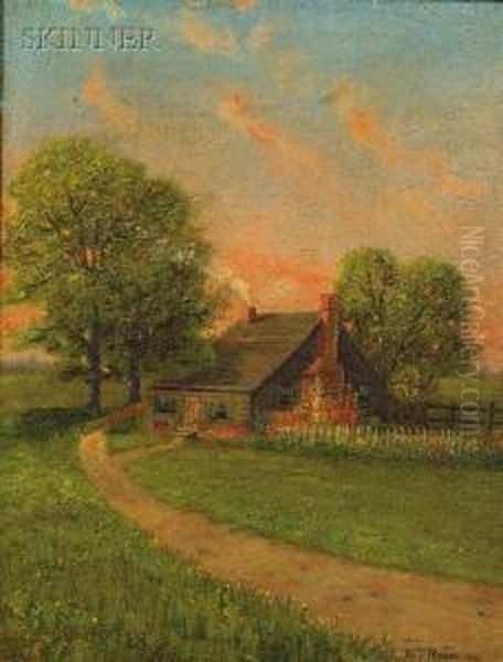 Country Home Oil Painting by William T. Robinson