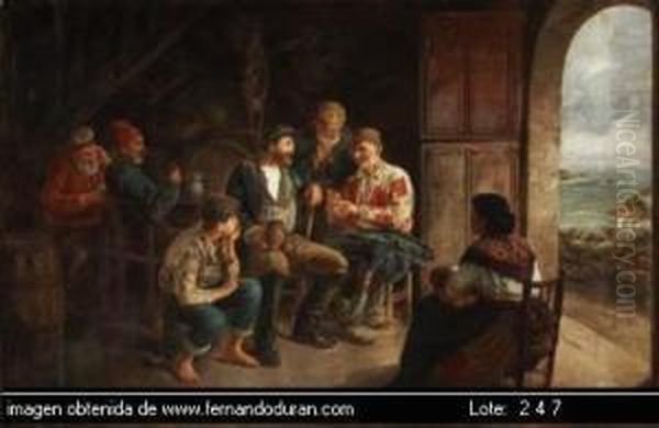 Descripcion De La Obra: Oil Painting by Jose Robles Y Martinez