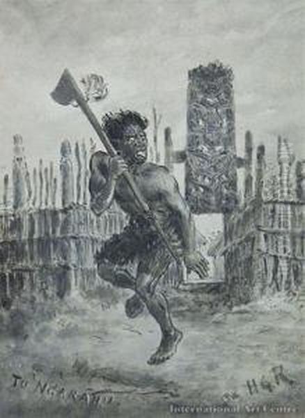 Tu Ngarahu Oil Painting by Horatio Gordon Robley