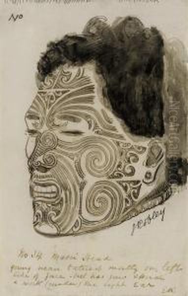 Maori Head Oil Painting by Horatio Gordon Robley