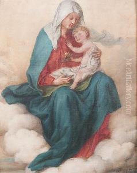 Madonna & Child Oil Painting by Max Ludwig Robmann