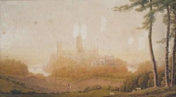 Durham Cathedral From The West Oil Painting by George Fennel Robson