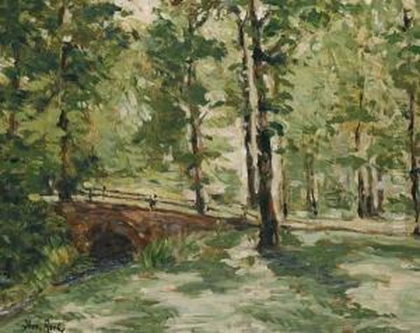 Path Through The Woods Oil Painting by Thomas C. Roche